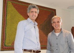 Richard and Michel von Reth (in front of his favorite indigenous artwork). Sydney 2011
